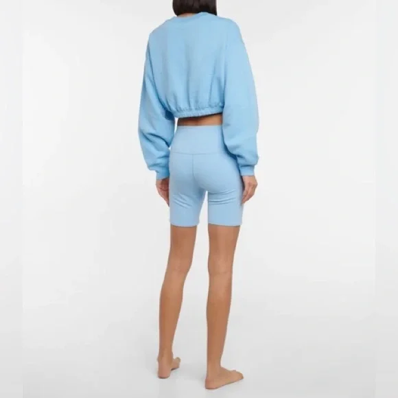 NWOT Alo Yoga Airbrush High-Waist Biker Short Blue Skies Size XXS